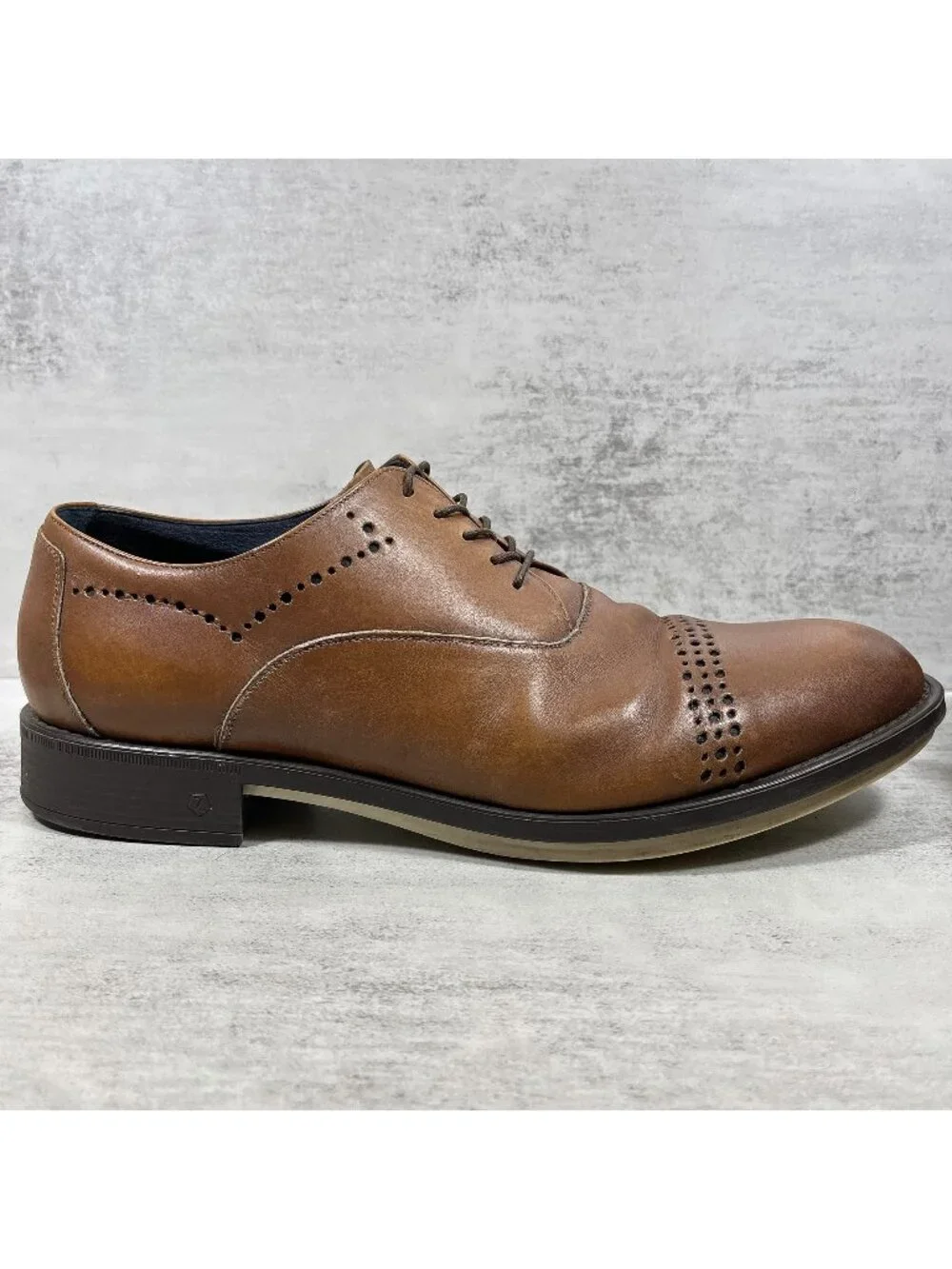 Z Zegna Italy Leather Cap Toe Dress Shoes - Men's Size 11 - Brown
